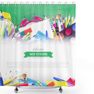 Personality  Back To School Background Shower Curtains