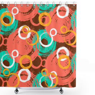 Personality  Pattern With Painted Circles And Bubbles Shower Curtains
