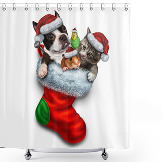 Personality  Pet Holiday Stocking Shower Curtains