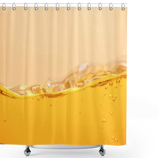 Personality  Ripple Yellow Bright Liquid With Bubbles Isolated On Yellow Shower Curtains