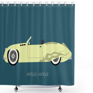 Personality  Classic Car, Flat Styled Vector  Shower Curtains