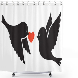 Personality  Two Birds Shower Curtains