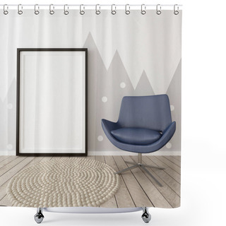 Personality  Poster Mockup In Children's Room Shower Curtains