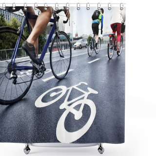 Personality  Bike Lane Shower Curtains