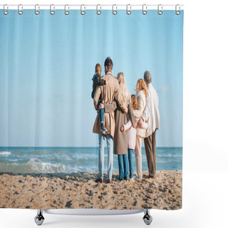 Personality  Family Spending Time At Seaside Shower Curtains