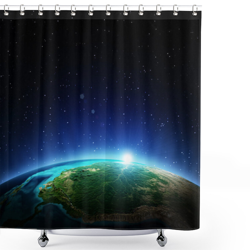 Personality  Earth From Space Shower Curtains