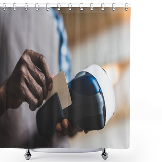 Personality  Waiter Doing Credit Card Payment Shower Curtains