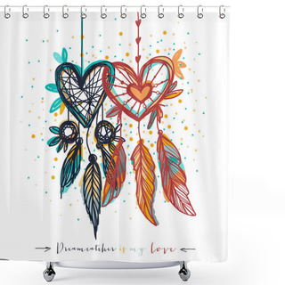 Personality  Dream Catcher With Love  Shower Curtains