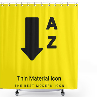 Personality  Alphabetical Order From A To Z Minimal Bright Yellow Material Icon Shower Curtains