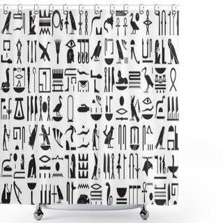 Personality  Silhouettes Of The Ancient Egyptian Hieroglyphs SET 2 Shower Curtains