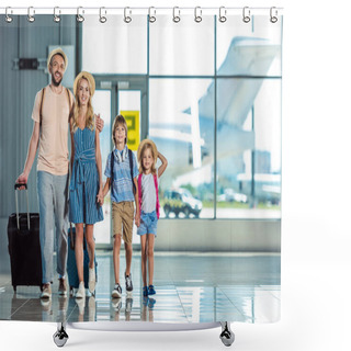 Personality  Family Walking In Airport Shower Curtains