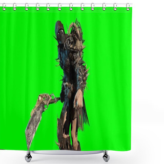 Personality  Fierce Orc Fighter 3d Render Shower Curtains