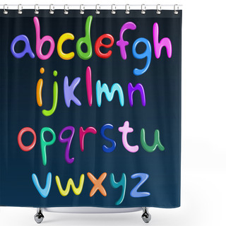 Personality  Lower Case Colorful Spaghetti Alphabet Shower Curtains