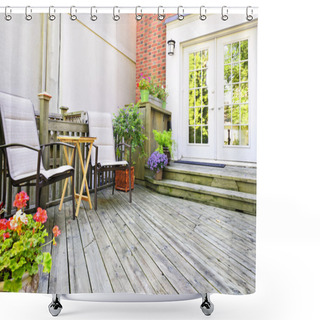 Personality  Wooden Deck At Home Shower Curtains