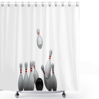 Personality  Bowling Pin Shower Curtains