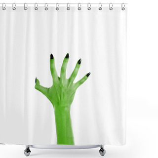 Personality  Terrible Monster Hand To Create A Collage On The Theme Of Hallow Shower Curtains
