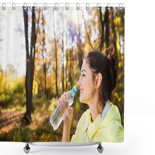 Personality  Young Woman Running Shower Curtains