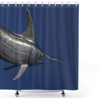 Personality  A Scenic View Of A Swordfish On A Blue Background Shower Curtains