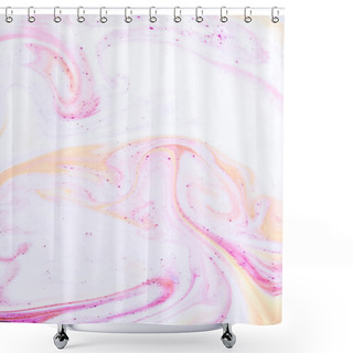 Personality  Abstract Light Background With Pink And Orange Paint Shower Curtains