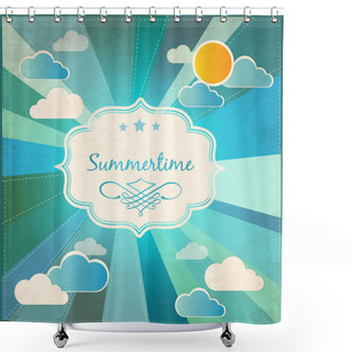 Personality  Summer Grunge Textured Background. Vector Shower Curtains