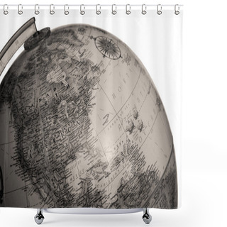 Personality  Black And White Image Of The Globe Shower Curtains