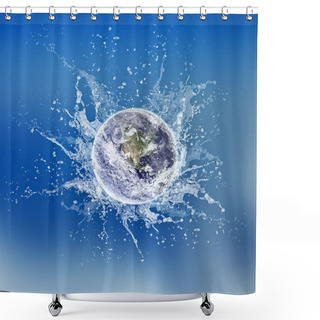 Personality  Earth Dropped In Water Shower Curtains