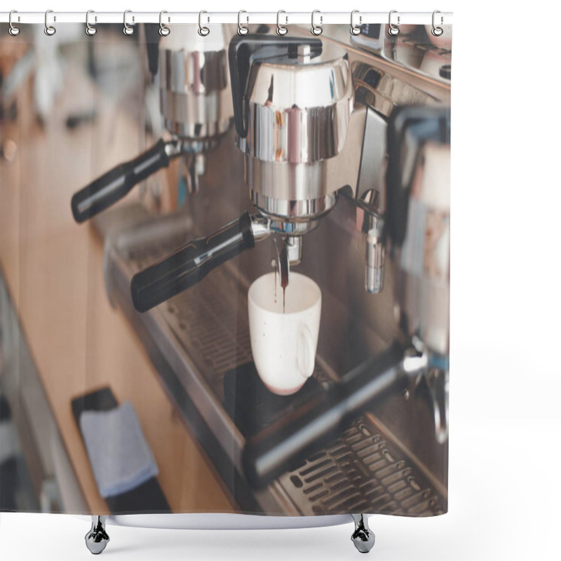 Personality  Coffee Machine And Espresso Shower Curtains