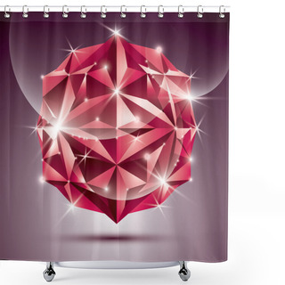 Personality  Red Shiny Disco Ball. Shower Curtains