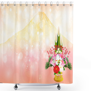 Personality  Horse Fuji Kadomatsu New Year S Card Shower Curtains