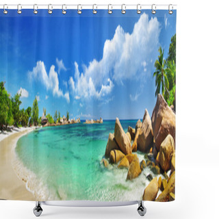 Personality  Tropical Paradise - Seychelles Islands, Panoramic View Shower Curtains