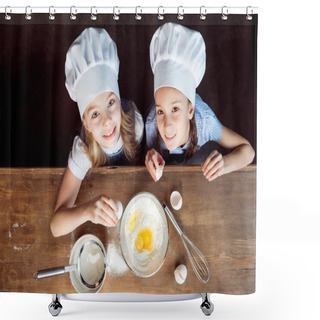 Personality  Girls Making Dough For Cookies Shower Curtains
