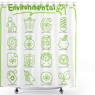 Personality  Hand Drawn Environment Shower Curtains