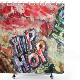 Personality  Hip Hop, Abstract Oil Painting Shower Curtains