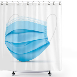 Personality  Surgical Blue Face Mask, Vector Illustration. Shower Curtains