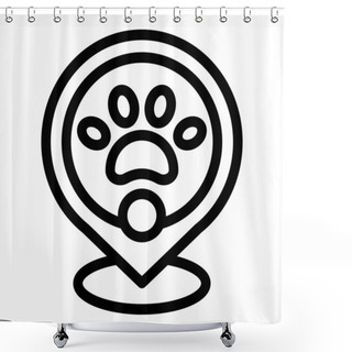 Personality  Dog Location App Icon Outline Vector. Pet Tracker. Lost Finder Pet Shower Curtains