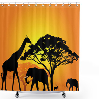 Personality  African Animals Shower Curtains
