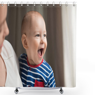 Personality  Happy Smiling Baby Boy Shower Curtains