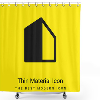Personality  Big Building Minimal Bright Yellow Material Icon Shower Curtains