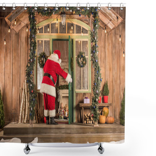 Personality  Santa Claus Coming To Children At Christmas   Shower Curtains