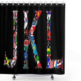 Personality  Alphabet Countries Of JKL Shower Curtains