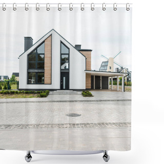 Personality  New Modern And Luxury Home With Windows And Doors  Shower Curtains