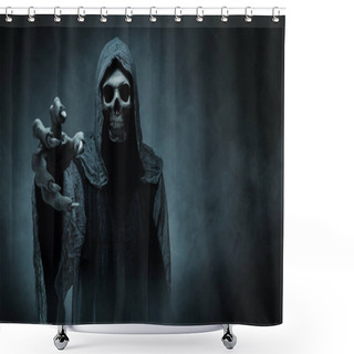 Personality  Grim Reaper Reaching Towards The Camera Shower Curtains