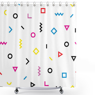 Personality  Abstract Hipster Geometric Art Pop Style Seamless Vector Pattern Background Wallpaper Shower Curtains