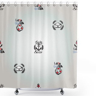 Personality  Beautiful Summer Ocean Fashion Sketch.  Shower Curtains