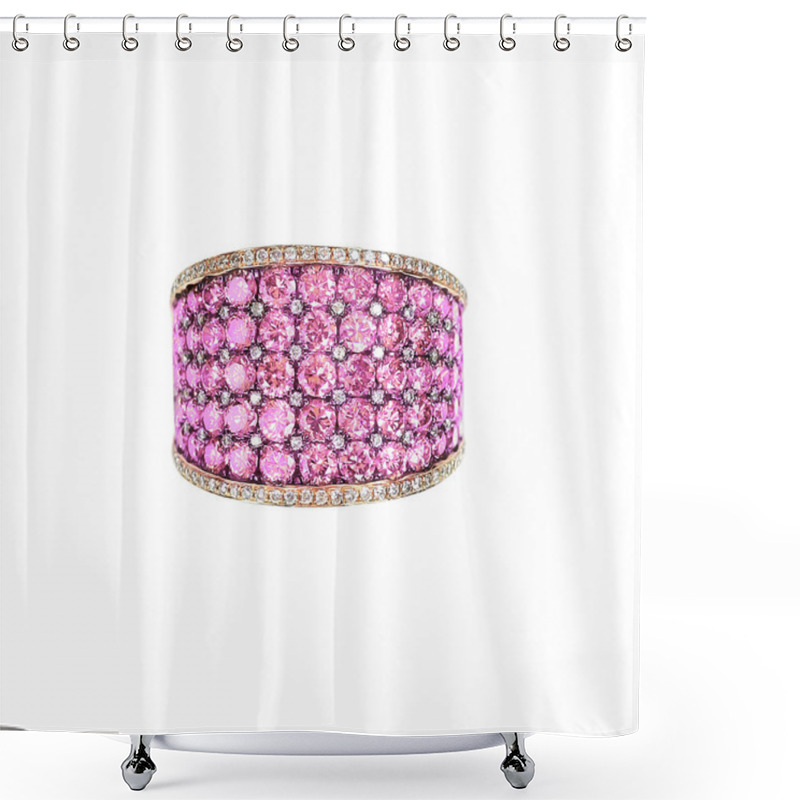 Personality  Pink Diamond Band Wedding Bridal Engagement Ring Shower Curtains