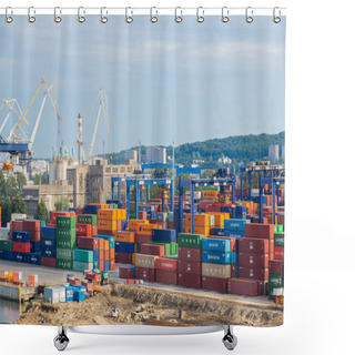Personality  Deepwater Container Terminal Shower Curtains