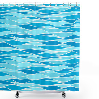 Personality  Seamless Marine Wave Patterns Shower Curtains