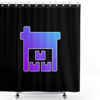 Personality  Boxes Blue Gradient Vector Icon Shower Curtains