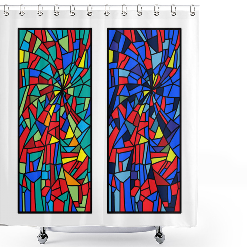 Personality  colored Stained glass shower curtains