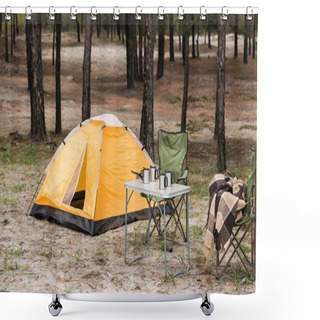 Personality  Camping Tent Shower Curtains